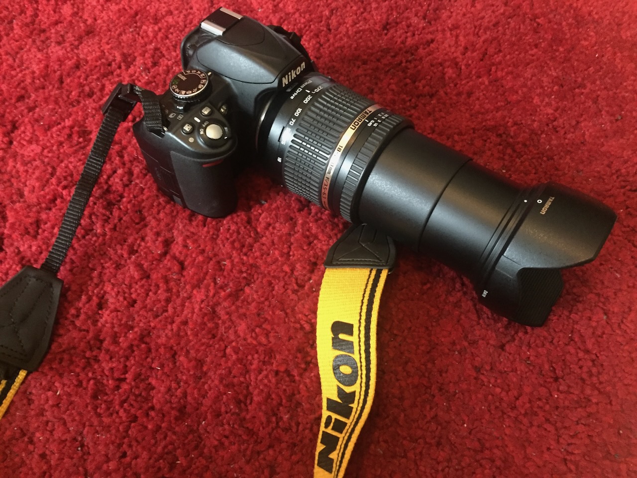 Nikon D3100 with a Tamaron lens fully extended