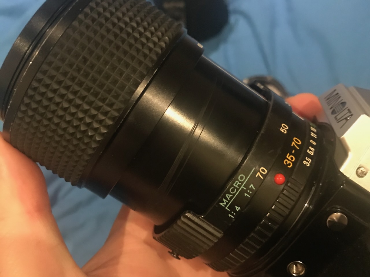 Deep scratches on the side of a lens