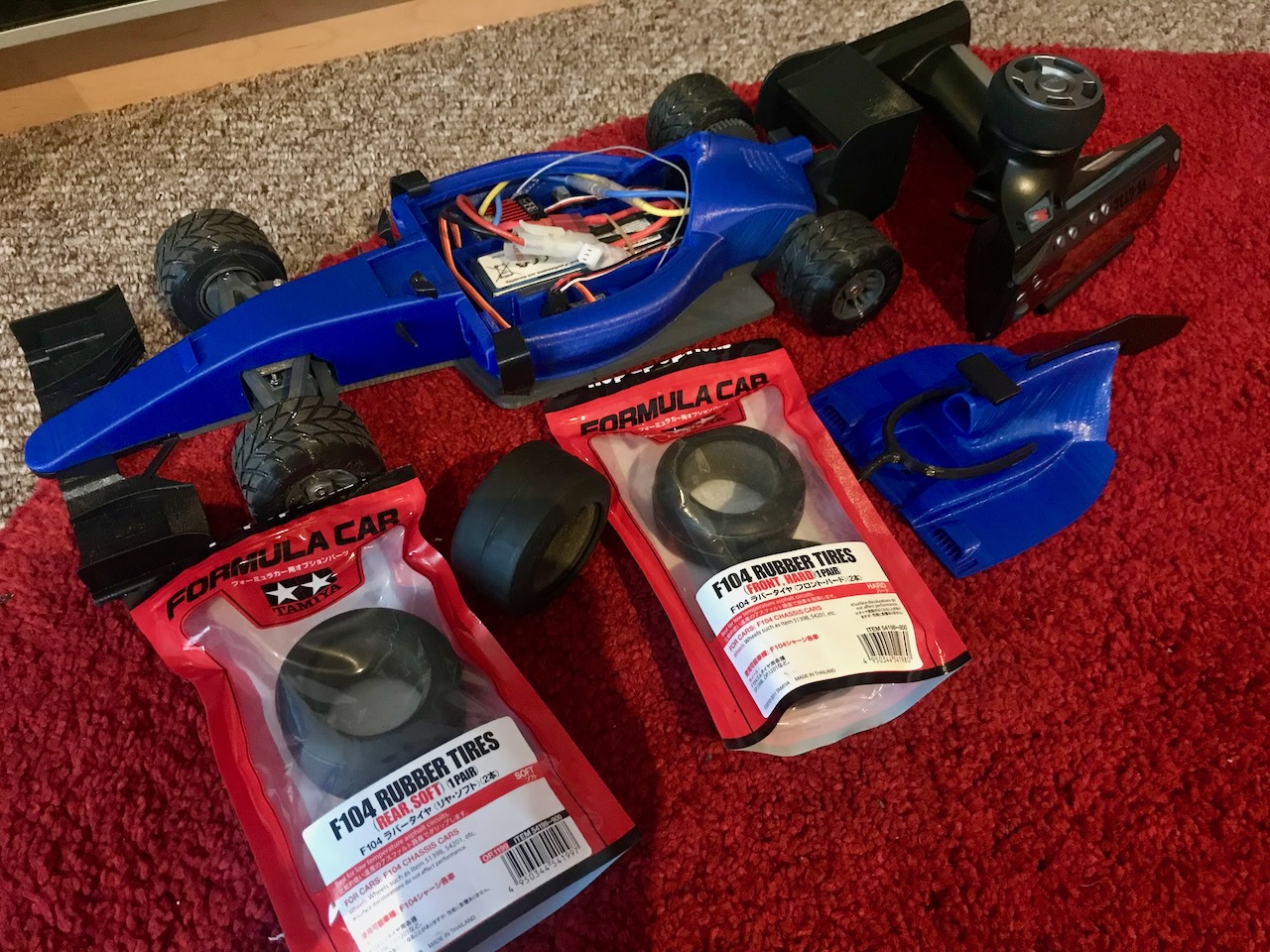 Installing some proper rubber RC car tyres