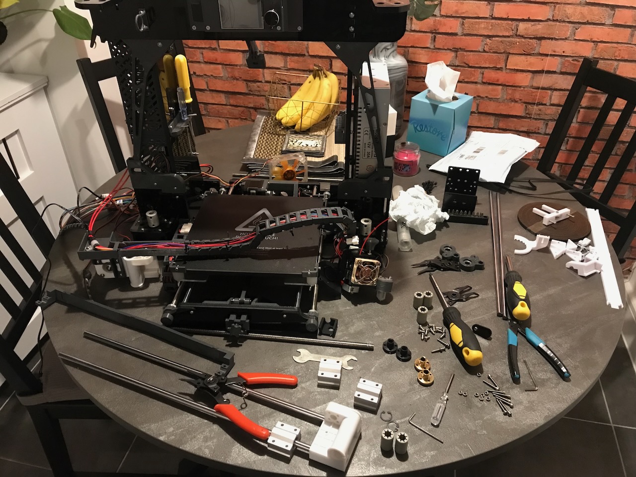 Rebuilding the X-Axis to install Drylin Bearings