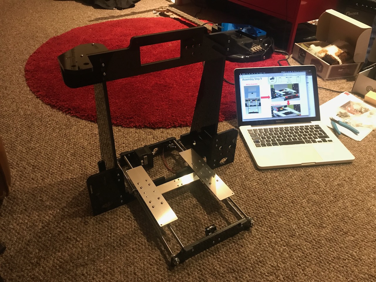 Bed Carriage installed on the printer