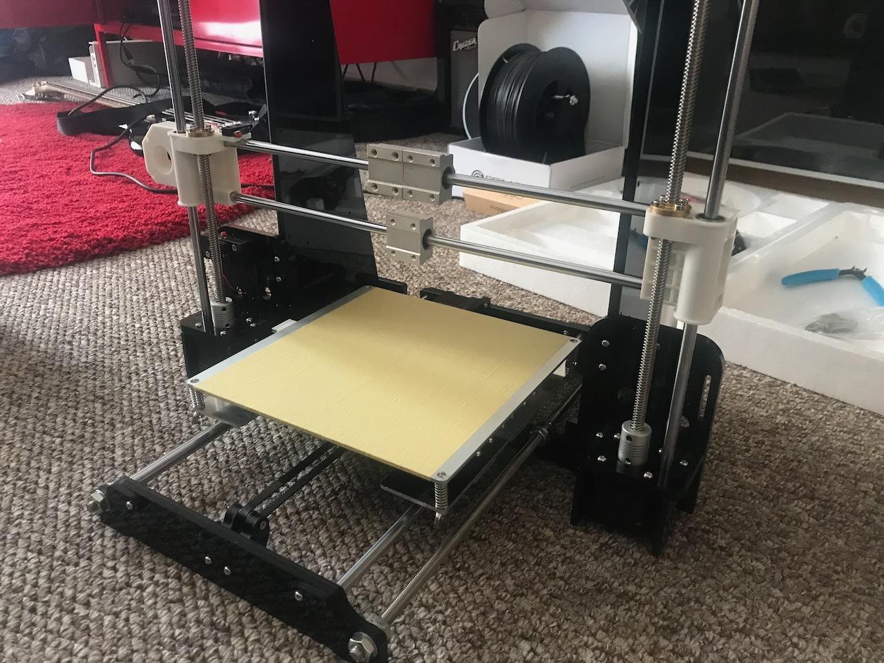 X-Axis bearings on the smooth rods