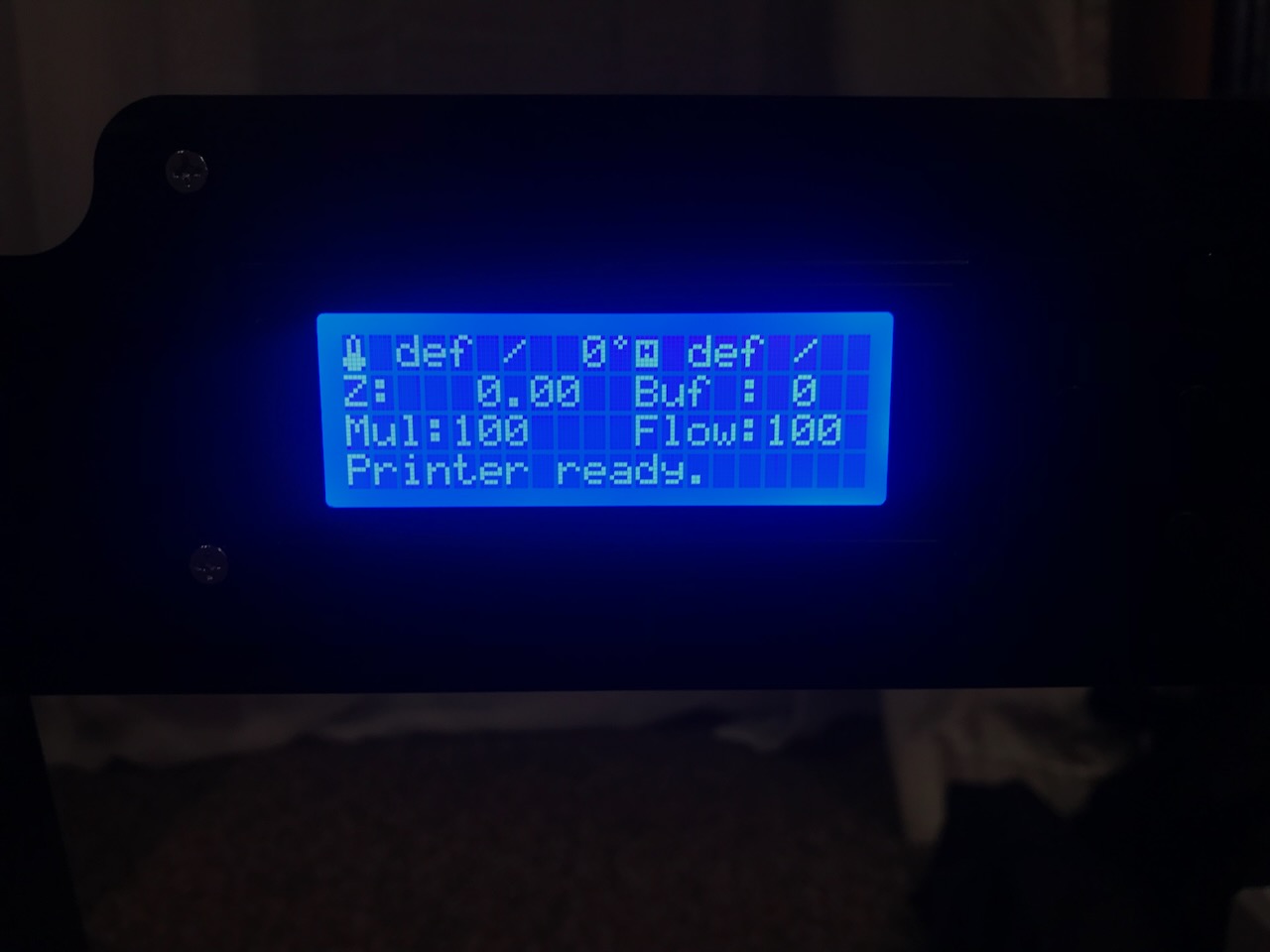 Printer booted up for the first time