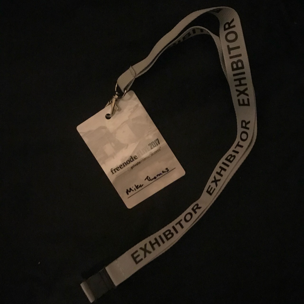 My Exhibitor Lanyard from Freenode Live